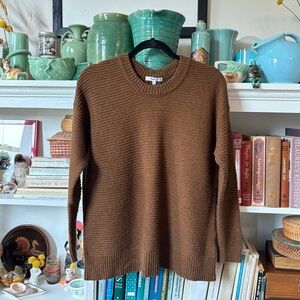 Madewell Greensboro Button-Back Sweater Heather Cinnamon S
